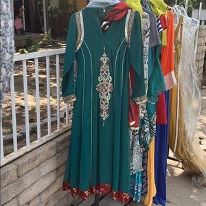 Indian dress green anarkali